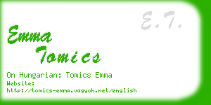 emma tomics business card